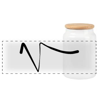 Square Root - Panoramic Cookie Jar with Wooden Lid - white - Front
