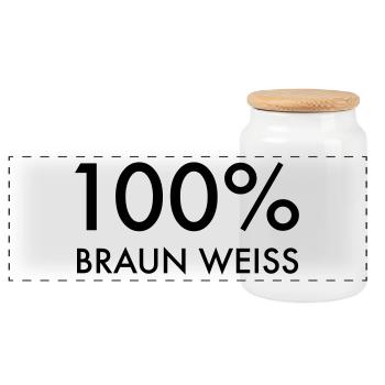 100% braun-weiss | Fußball | Stadion | Fans | HH - Panorama Keksdose mit Holzdeckel - Weiß - Vorne