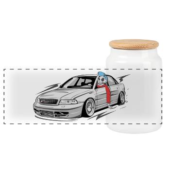 S4 B5 Skulldriver - Panoramic Cookie Jar with Wooden Lid - white - Front