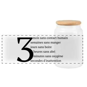 Rule of Three - Panoramic Cookie Jar with Wooden Lid - white - Front