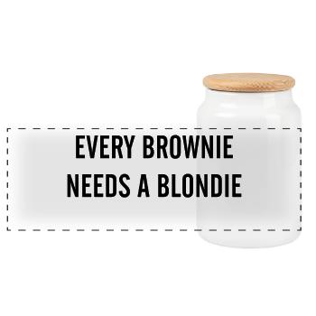 JL EVERY BROWNIE NEEDS A BLONDIE - Panoramic Cookie Jar with Wooden Lid - white - Front