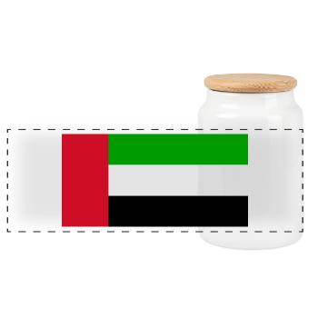 United Arab Emirates - Panoramic Cookie Jar with Wooden Lid - white - Front