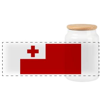 Tonga - Panorama Keksdose mit Holzdeckel - Weiß - Vorne
