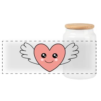 Valentinstag, Valentinstag, Valentinstag - Panorama Keksdose mit Holzdeckel - Weiß - Vorne