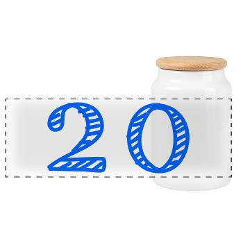 20. 20 YEARS. 20th ANNIVERSARY. 20TH ANNIVERSARY. - Panoramic Cookie Jar with Wooden Lid - white - Front