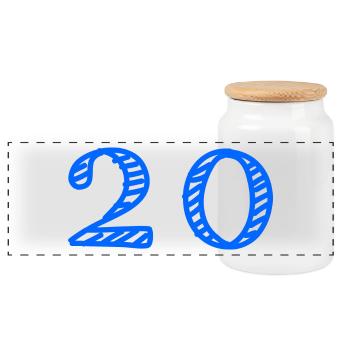 20. 20 ANS. 20e ANNIVERSAIRE. ANNIVERSAIRE 20 ANS. - Boîte à biscuits avec couvercle en bois - blanc - Devant