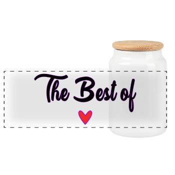 MOM. MOTHER'S DAY. HAPPY MOTHER'S DAY - Panoramic Cookie Jar with Wooden Lid - white - Front