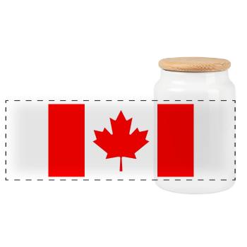 Canada - Panoramic Cookie Jar with Wooden Lid - white - Front