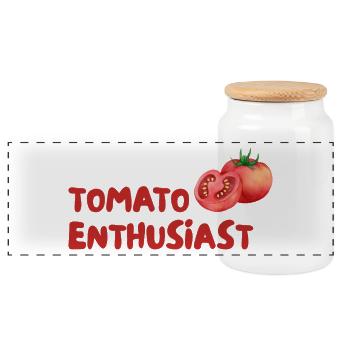 Tomato Enthusiast Graphic Tee - Panorama Keksdose mit Holzdeckel - Weiß - Vorne