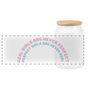 Les filles parfaites ne sont jamais réelles ! - Boîte à biscuits avec couvercle en bois - blanc - Devant