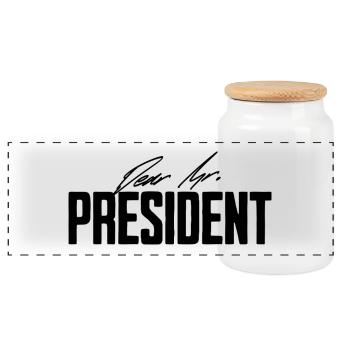 Dear Mr. President Mann Ehemann Freund Geschenke - Panorama Keksdose mit Holzdeckel - Weiß - Vorne