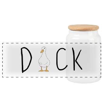 DUCK - Panorama Keksdose mit Holzdeckel - Weiß - Vorne