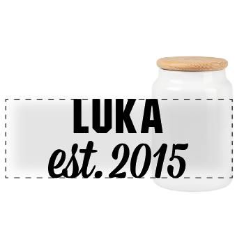 Luka est 2015 - Panorama Keksdose mit Holzdeckel - Weiß - Vorne