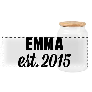 Emma est 2015 - Panorama Keksdose mit Holzdeckel - Weiß - Vorne