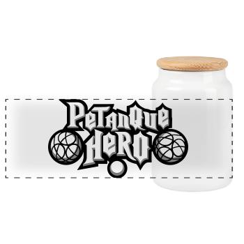 Petanque héro flex - Boîte à biscuits avec couvercle en bois - blanc - Devant