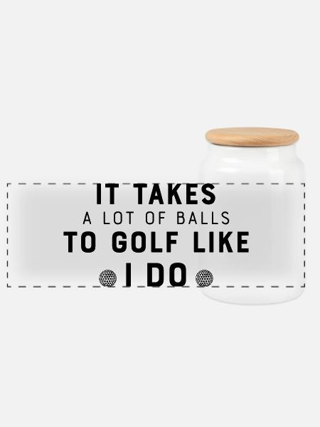 Golf Lifestyle - Panorama Keksdose mit Holzdeckel - Weiß
