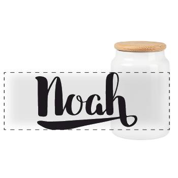 Archétype créatif de Noé avec design de l’eau - Boîte à biscuits avec couvercle en bois - blanc - Devant