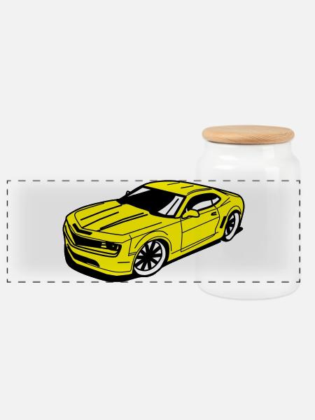 Camaro - Panorama Keksdose mit Holzdeckel - Weiß