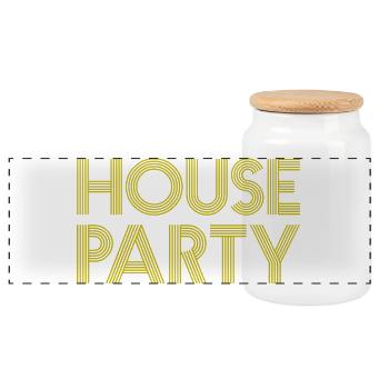 HOUSE PARTY - Boîte à biscuits avec couvercle en bois - blanc - Devant