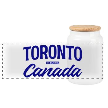 Toronto Canada Lettering Design - Boîte à biscuits avec couvercle en bois - blanc - Devant