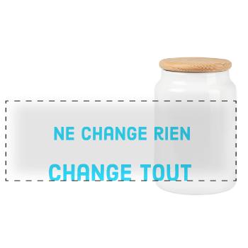 un désir ne change rien une décision change tout - Boîte à biscuits avec couvercle en bois - blanc - Devant
