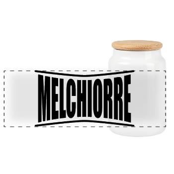 Melchiorre t-shirt t-shirt idée cadeau - Boîte à biscuits avec couvercle en bois - blanc - Devant