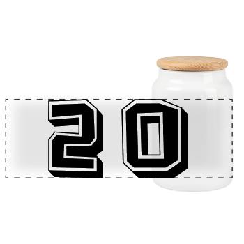 20. 20 ANS. 20e ANNIVERSAIRE. ANNIVERSAIRE 20 ANS. - Boîte à biscuits avec couvercle en bois - blanc - Devant