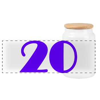 20. 20 ANS. 20e ANNIVERSAIRE. ANNIVERSAIRE 20 ANS. - Boîte à biscuits avec couvercle en bois - blanc - Devant