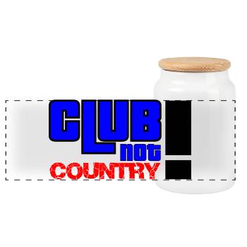 Club not country - Panorama Keksdose mit Holzdeckel - Weiß - Vorne