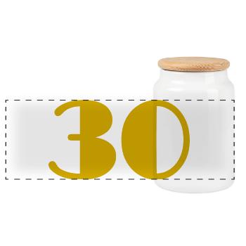 30. 30 YEARS. 30th ANNIVERSARY. 30 YEARS ANNIVERSARY. - Panoramic Cookie Jar with Wooden Lid - white - Front