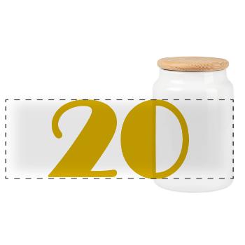20. 20 YEARS. 20th ANNIVERSARY. 20 YEARS ANNIVERSARY. - Panoramic Cookie Jar with Wooden Lid - white - Front