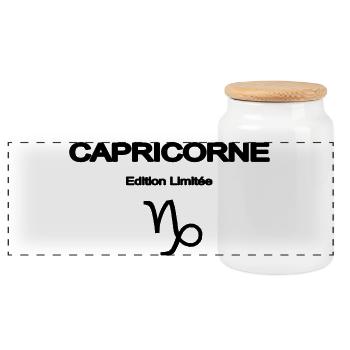 CAPRICORNE ELEGANT Signe capricorne - Boîte à biscuits avec couvercle en bois - blanc - Devant