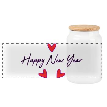 ALLES GUTE ZUM NEUEN JAHR. SILVESTER. NEUJAHR - Panorama Keksdose mit Holzdeckel - Weiß - Vorne