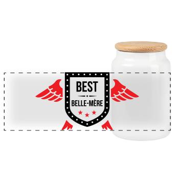 Meilleure Belle-Mère du Monde - Boîte à biscuits avec couvercle en bois - blanc - Devant