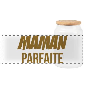 Maman parfaite - Boîte à biscuits avec couvercle en bois - blanc - Devant