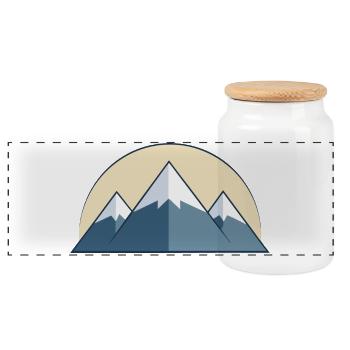 Mountains - Panoramic Cookie Jar with Wooden Lid - white - Front