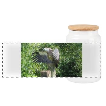 Beau grand vautour aux ailes déployées - Boîte à biscuits avec couvercle en bois - blanc - Devant