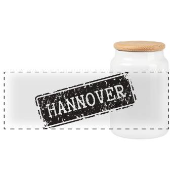 Hannover Design - Panoramic Cookie Jar with Wooden Lid - white - Front