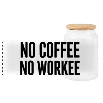 Pas de café, pas de workee - Boîte à biscuits avec couvercle en bois - blanc - Devant
