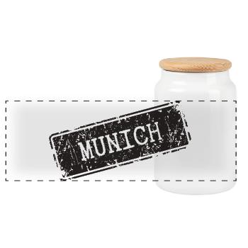 Munich - Panoramic Cookie Jar with Wooden Lid - white - Front
