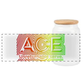 Conception d’ACE de tennis pour les fans de services parfaits - Boîte à biscuits avec couvercle en bois - blanc - Devant