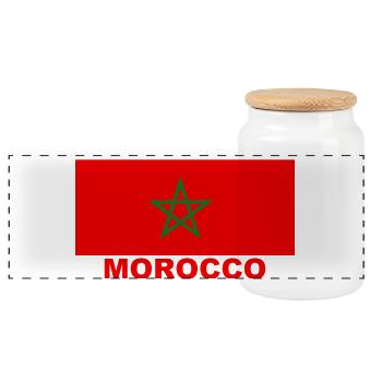 Maillot du Maroc - Boîte à biscuits avec couvercle en bois - blanc - Devant