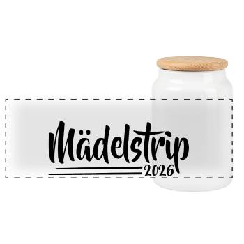 Girls' Trip 2026 Girls' Trip Girls' Tour Girls' Trip - Panoramic Cookie Jar with Wooden Lid - white - Front