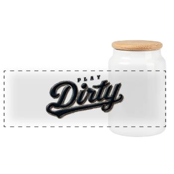 Play Dirty Retro - Panoramic Cookie Jar with Wooden Lid - white - Front