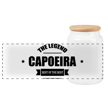 Capoeira la Légende - Boîte à biscuits avec couvercle en bois - blanc - Devant
