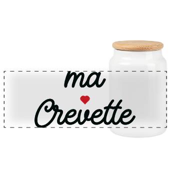 Ma Crevette Coeur Script Tee - Boîte à biscuits avec couvercle en bois - blanc - Devant