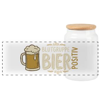 Bier Humor Shirt für Männer - Panorama Keksdose mit Holzdeckel - Weiß - Vorne