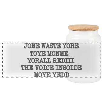 JONE WASTE YORE TOYE MONME YORALL REDIII THE VOICE - Panorama Keksdose mit Holzdeckel - Weiß - Vorne