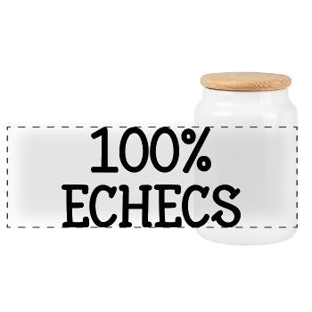 100% Échecs Pur Passionné Typo - Boîte à biscuits avec couvercle en bois - blanc - Devant