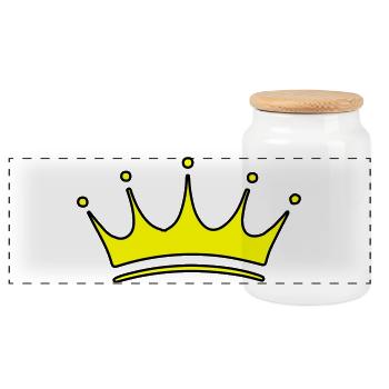 Symbole de la couronne - Boîte à biscuits avec couvercle en bois - blanc - Devant